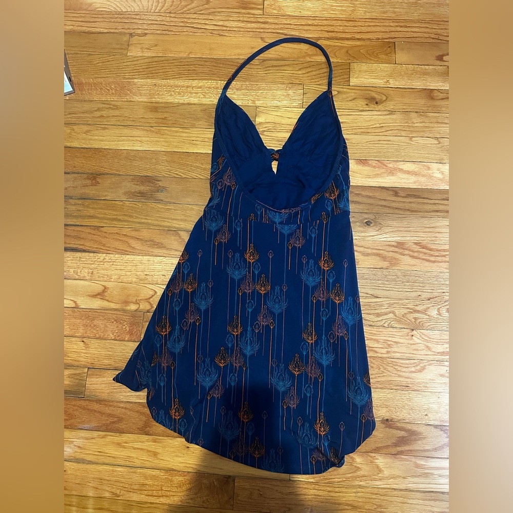 Free People Tropical Daydream Halter Mini Dress Blue Asymmetrical XS - Picture 6 of 9
